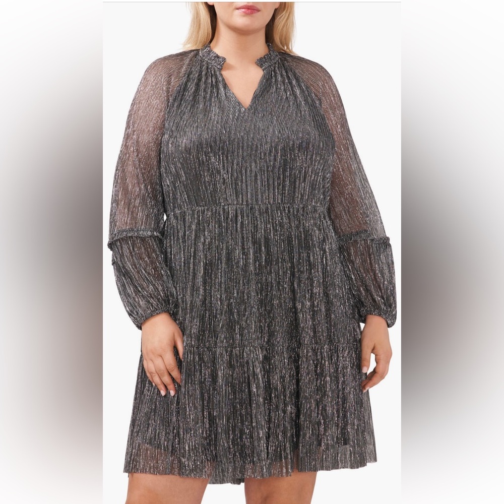 CeCe brand Silver and Black Dress - Plus